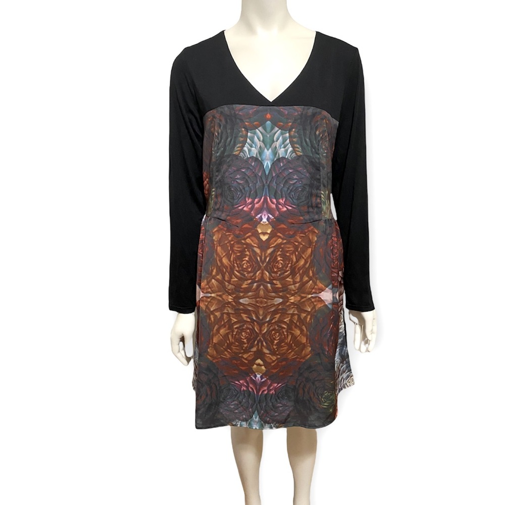 Skunkfunk Black and Multicolor Long Sleeve Dress